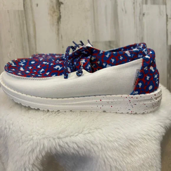 NWT Hey Dude Women's Size 6 Wendy Americana Flat Slip On Shoes BILLS COLORS! - Picture 5 of 9